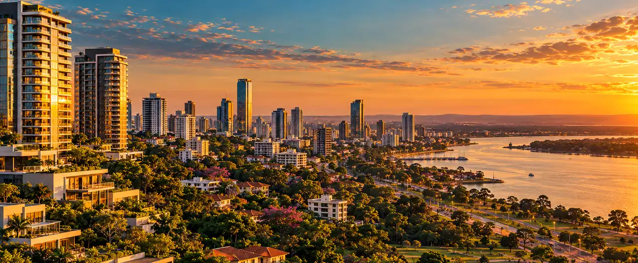 Paisagem imobiliária ilustrativa por IA para a página Apartamentos à venda em Alto Verá: guia e imobiliárias | InmueblesPY; não representa imóvel anunciado