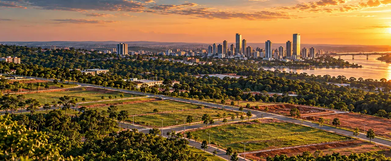 Paisagem imobiliária ilustrativa por IA para a página Casas à venda em Campo Aceval: guia e imobiliárias | InmueblesPY; não representa imóvel anunciado