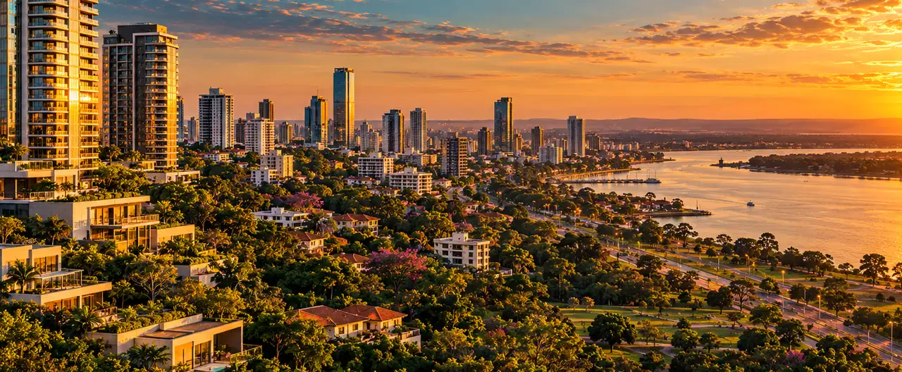 Paisaje inmobiliario ilustrativo con IA para la página Centro, Villa Elisa: guía inmobiliaria de zona | InmueblesPY; no representa una propiedad anunciada