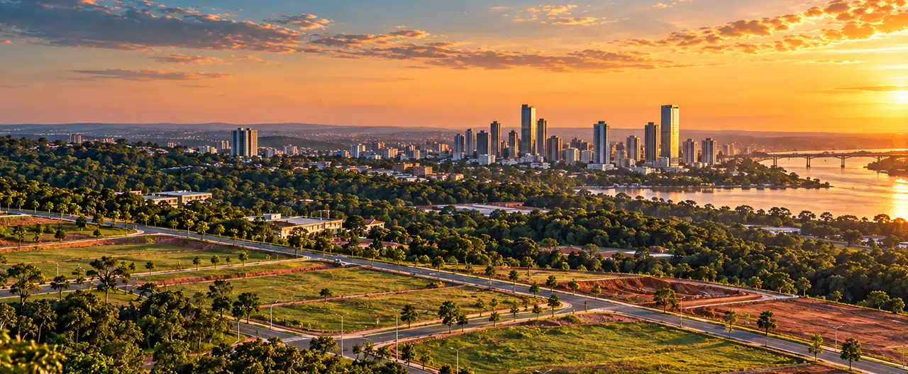 Paisagem imobiliária ilustrativa por IA para a página Imobiliárias em San Pedro del Paraná: diretório e contatos | InmueblesPY; não representa imóvel anunciado